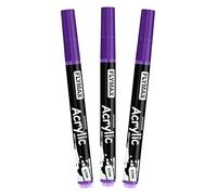 Purple Marker Paint Pens 0.7mm- Permanent Marker Pens Purple Acrylic Paint Water-Based Fine Tip Waterproof Quick-Drying (3 in 1Pack)