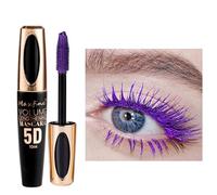 Purple Mascara,5D Silk Fiber Eyelash Volume with Soft Brush, Lash Sensational Volumizing,Long-Lasting Waterproof No Smudge with False Lash Effect(Black Tube-Purple)