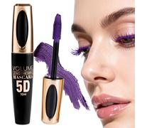 Purple Mascara,5D Silk Fiber Eyelash Volume with Soft Brush, Washable Formula - Long-lasting purple eye makeup with a false lash effect (Purple)