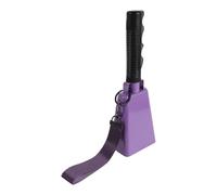 Purple Metal Football Game Cowbell for Fans with Wrist Strap | Curved Bell Form, Anti-slip Grip, Sprayed Matte Surface, Loud Continuous Tone for Live Broadcast Standards