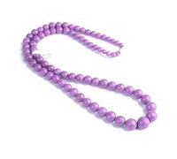 Purple Mica Natural Crystal Necklace Round Beads Tower Chain Necklace Lucky for Women Fashion Jewelry,Length Size 50cm
