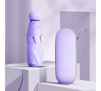 (Purple) Mini Folding Umbrella Portable Sun Protection Umbrella Anti-UV Sunshade Umbrella