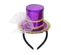 Purple Mini Top Hat Headband for Adult Fascinator, Purple, 1-2