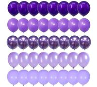 Purple Mixed Balloons, 60 Packs 12 Inch Different Shades Metallic Pearl Macaron Purple Light Purple Balloons for Girl Women Birthday, Wedding, Baby Shower, Princess Decoration