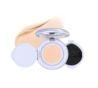 Purple Moisture Cushion Foundation(Refill Included), Full Coverage, Buildable, Hydration, Weightless, Cream Base Makeup, Smooth, Glowy Finish, Easy Application for Dry Skin (L02 Natural Beige)