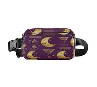Purple Moon Boho Fake Glitter Stylish Running Belt Bag Waist Pack for small businessman Waterproof with Adjustable Strap for Workout Running Hiking mariconeras de cintura para hombre
