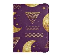 Purple Moon Boho Glitter Passport and Vaccine Card Wallet Combo Wallet Passport Holder Waterproof
