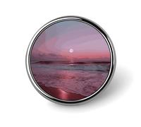 Purple Moon Round Badge for Men Women, Durable & Stylish Lapel Pins, Lightweight Metal Badges for Shirts, Jackets, Hats
