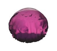 Purple Moon Shower Cap for Women Men Large Waterproof Shower Bonnet Elastic Band Bathing Hair Hat Spa Salon Caps Double Layered Reusable Bath Caps for Long Hair, Braids
