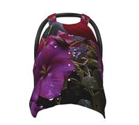 Purple Morning Glory Baby Car Seat Canopy Cover, Multi Use Breathable Nursing Breastfeeding Covers for Mom Soft Stroller Sun Shade Newborn Shower Gift