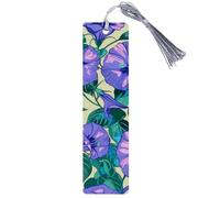 Purple Morning Glory Blossoms Pattern Bookmark, Thin Durable Page Marker for Reading, Students & Book Lovers