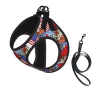 Purple Morning Glory Pet Leash Vest For Small Dogs Cats Reflective Adjustable Soft Outdoor Walking Hiking Training