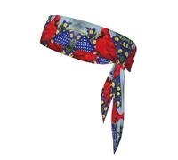 Purple Morning Glory Sports Head Tie Adjustable Stylish Breathable Running Workout Gym Cycling Tennis Basketball