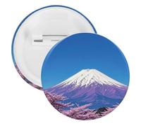 Purple Mount Fuji Badge Metal Round Pins, Lightweight Brooch for Backpack, Fashion Button Pins Badge for Shirts, Jackets, Shawl Coat, Unisex, 20PCS, Tinplate, metal round pins