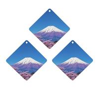 Purple Mount Fuji Car Air Freshener, 3 Pcs Rhombus Hanging Air Freshener Cards, Long Lasting Fragrance Scented Cards for Car, Home, Office Gray-style