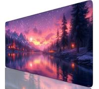 Purple Mouse Mat 63.0x31.5x0.12 inches XXL Gaming Mouse Pad Spring Desk Mat, Desk Accessories with Non-Slip Base and Stitched Edge, Improved Precision and Speed Mousepad for Laptop, Office Work Y8-955