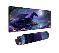 Purple Mouse Mat Dragon Mouse Pad 1000 x 500 mm Large Desk Mat, Gaming Mouse Pad with Stitched Edges, Extended XL Mousepad with Anti-Slip Base, Waterproof Keyboard and Mouse Mat, Gifts for Men F-244