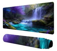 Purple Mouse Mat Fall Desk Mat 700x300x3mm Mouse Pad Large, Waterproof Mousepad with Stitched Edges and Non-Slip Rubber Base Mousemat, Desk Accessories for Men, Work From Home Essentials Gifts J1-979