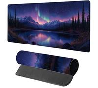 Purple Mouse Mat Gaming, Starry Sky Mouse Pad 700x300x3mm, Extended XXL Desk Mat Large with Stitched Edges, Improved Precision and Speed Non-Slip Rubber Base Mousepad for Office Accessories W-8273