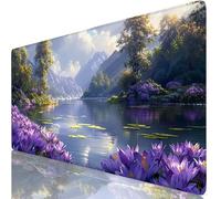 Purple Mouse Mat River Mouse Pad Desk Mat Soft Smooth Surface and Anti-Slip Rubber Base for Stable Grip on Smooth Surfaces, Improved Precision and Speed, Mousepad for Office 800 x 300 x 3mm K0-1063