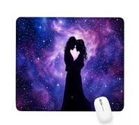 Purple Mouse Pad 360x300x3mm Couples Small Mouse Mat with Rubber Base Slogan Non-Slip Splash Resistant Surface Portable Desk Mat for Office, Work Home Gaming Desktop Decor, Woman and Men Gifts J-317