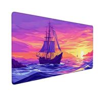 Purple Mouse Pad Boat Large Mouse Mat 70 x 30cm Desk Mat Large Non-Slip Rubber Base-Smooth Cloth Surface, Durable Stitched Edges Desk Pad for Gaming, Computer, Office Accessories (Purple) 58647f