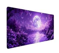 Purple Mouse Pad Landscape Large Mouse Mat 60 x 30cm Desk Mat Large Non-Slip Rubber Base-Smooth Cloth Surface, Durable Stitched Edges Desk Pad for Gaming, Computer, Office Accessories (Purple) 53067f