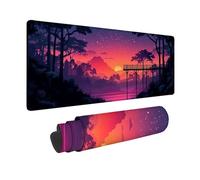 Purple Mouse Pad Large 36x12inch, Starry Sky Gaming Mouse Pad Waterproof Desk Mat with 3MM Stitched Edges, Non-Slip Rubber Base Mousepad Computer Accessories for Gaming, PC, Laptop, Office -hjw26014M
