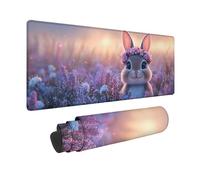 Purple Mouse Pad Large 36x16inch, Rabbit Gaming Mouse Pad Waterproof Desk Mat with 3MM Stitched Edges, Non-Slip Rubber Base Mousepad Computer Accessories for Gaming, PC, Laptop, Office -hjw26017O