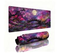 Purple Mouse Pad Large 700x400x3mm Desk Mat Bridge Gaming Mouse Pad Table Protector Non-Slip Rubber Base for Stable Grip on Smooth Surfaces Wear-Resistant Mousepad for Computers, Laptop, PC W1-397