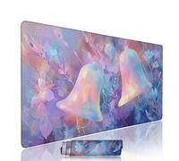 Purple Mouse Pad Large Gaming Keyboard Pads 19.7x9.8x0.12 inch Computer Full Desk Mat Waterproof with Rubber Base Non-Slip xxl Bell Laptop Mat Gaming Accessories with Stitched Edges for Office w-5918
