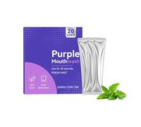 Purple Mouthwash for Teeth Whitening - Color Correcting Mouthwash Sachets, Refreshing Helps Prevent Yellow Discolouration, Keeps Teeth White for Longer, Lasting Prevention (20Pc)