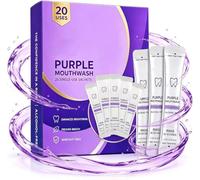 Purple Mouthwash Sachets for Teeth Whitening, Purple Mouthwash Packets, Purples Teeth Whitening Mouthwashes, Color Correcting Whitening Mouthwashes, Freshens Breath, Supports Gum Health, 12ml*20Pcs