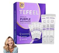 Purple Mouthwash Whitening Sachets 20 Pack, 2026 New Professional Teeth Restoration Mouthwash, Alcohol & Peroxide Free, Fresh Mint Flavor, Color Correcting, Alcohol Free Gentle Oral Care (1 Box)