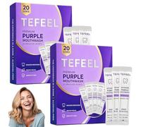 Purple Mouthwash Whitening Sachets 20 Pack, 2026 New Professional Teeth Restoration Mouthwash, Alcohol & Peroxide Free, Fresh Mint Flavor, Color Correcting, Alcohol Free Gentle Oral Care (2 Box)