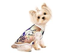 Purple Music Notes print Dog Clothes T Shirts for Small Dogs Breathable Puppy Kitten Dog Shirts for Pet Dogs Cats