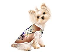 Purple Music Notes Print Dog Lightweight Shirt,Summer Cool Breathable Dog t Shirts,Pet Sleeveless Stretchy Clothes