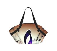 Purple Music Notes Print Foldable Camping Bag Duffle Bag Waterproof Travel Bag Camping Mattress For Outdoor Park Beach