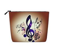 Purple Music Notes Versatile Travel Makeup Bag Travel Pouch with Zipper Accessories Organizer
