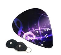Purple Music Symbol Printed Guitar pick Guitar Plectrums for Acoustic Guitar Electric Guitar Bass Guitar - Guitar Accessories - 6 Pack 0.46mm