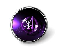 Purple Music Symbol Round Badge for Men Women, Durable & Stylish Lapel Pins, Lightweight Metal Badges for Shirts, Jackets, Hats