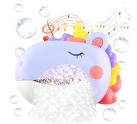 Purple Musical Bubble Bath Toy for Toddlers, Rechargeable Water Play Machine with Suction Cups, Unicorn Design Sensory Toy for Bathtub Fun Ages 1-6, Kids Bath Time Gift