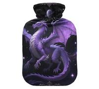 Purple Mysterious Dragon Travel hot Water Bottle with Soft Cover, 2L Water Bag for Neck Shoulder Warmer, Hand Feet Warmer, Bolsa para cólicos menstruales