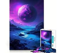 Purple Mysterious Planet 1000 Pieces Jigsaws Adults Puzzles Gifts Boost Memory Mental Relax Premium Cut Warm Surprise (38x52cm)