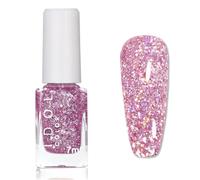 Purple Nail Polish - Transparent Glitter Nail Polish - Quick Dry nail Varnish - 60 Seconds Shiny Sparkly Nail Varnish - Shimmer Iridescent Top Coat nail polish Breathable Long Lasting for Women Girls