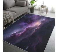 Purple Nebula Rugs Living Room 60x110, Galaxy Starry Sky Carpet for Bedroom, Non Slip Small Rug - Low Pile Flannel Floor Mat, Machine Washable Area Rugs H-11