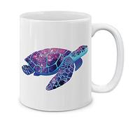Purple Nebula Sea Turtle Ceramic Drinkware Cute Tea Cup with Handle Tea Mugs for Cocoa Kitchen Home Hot Chocolate 330Ml