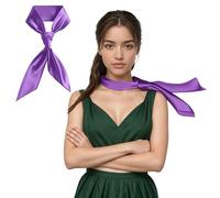 Purple Neck Scarf Women Silk Ascot Disgust Square Handkerchief Satin Inside Out Costume adult Accessories 28"x28"