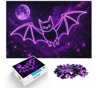 Purple Neon Bat, Classic Jigsaw for Adults, 1000 Pieces, 1000pcs (75x50cm) | For relaxed weekends at home, this adult jigsaw puzzle with 1000 pieces combines concentration with relaxation.