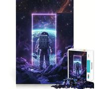 Purple Neon Space Portal Hard Jigsaw Puzzle for Adults 1000 Pieces Boost Memory Soothing Play Premium Cut Perfect Present (38x52cm)